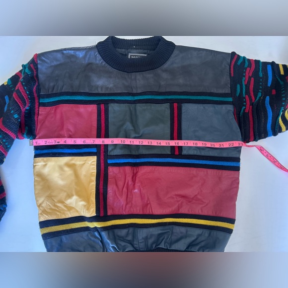 Vintage 90s Saxony Hip Hop Multicolor Crewneck Sweater No SIZE Tag - Picture 12 of 14